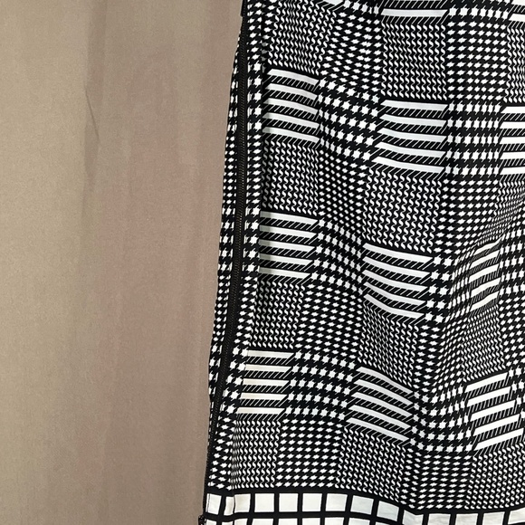 Anne Klein Size 10 Faux Leather Checked Houndstooth Mini Skirt Zipper Detail - Picture 13 of 14